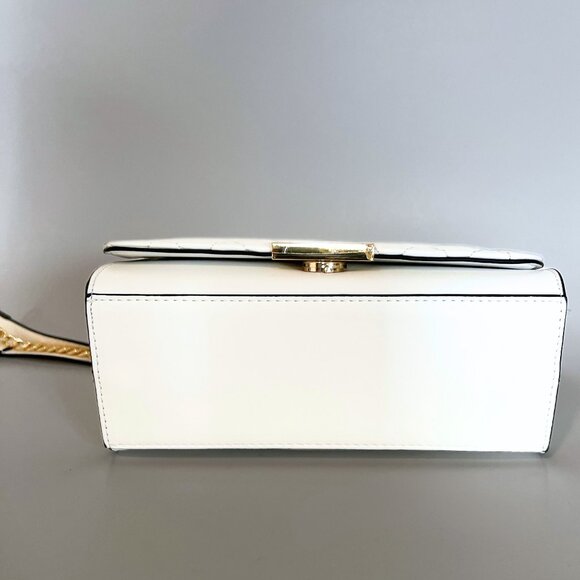 ALDO White Quilted Magnetic Flap Handbag,  Chain Strap Crossbody Bag, ALDO Bag - Picture 7 of 10